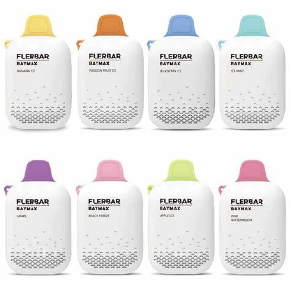 Flerbar Baymax 3500 Puffs 0 Nicotine Box Of 10 Disposable Vapes