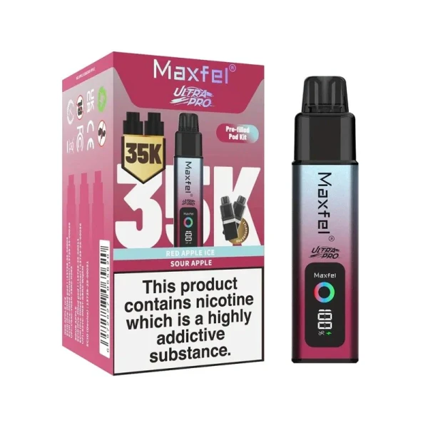 Maxfel Ultra Pro 35k Prefilled Pod Kit Red Apple Ice/Sour Apple